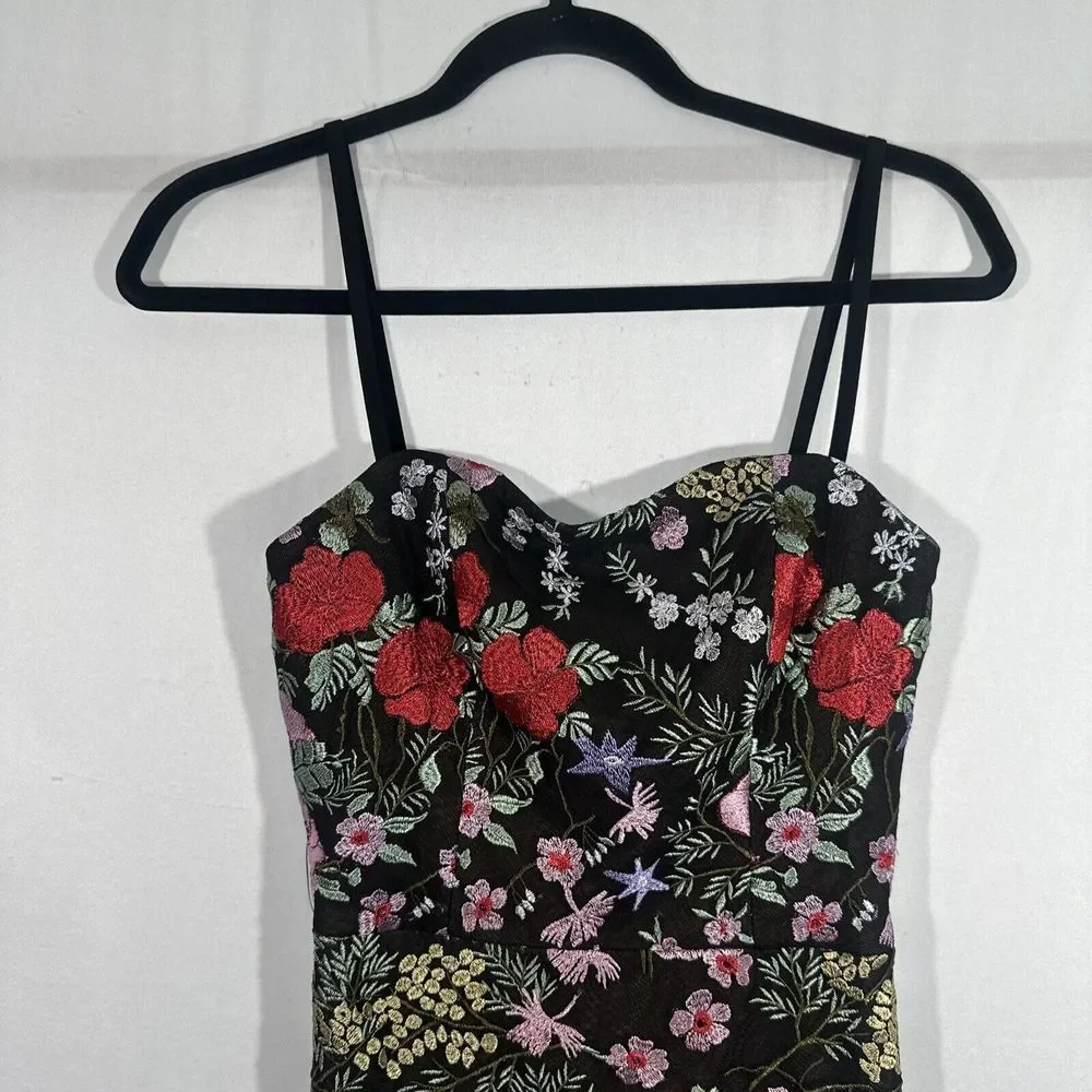 NEW $288 Dress The Population [ Small ] Kyla Floral Embroidered Mini Dress Q1017